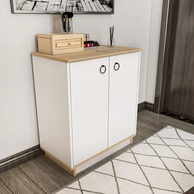 Produktbild von Skye Decor, Nüanse - White, Oak, Konsole, Weiß, 100 % MELAMINBESCHICHTETE SPANPLATTEN, 72 x 42 x 83,1 cm