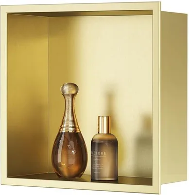 Produktbild von Azomor® Goldene Wandnische aus Edelstahl für Badezimmeraufbewahrung und Dekoration