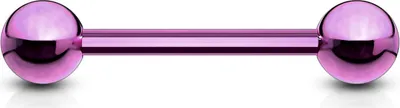 Produktbild von viva-adorno 1,6x16x5mm Universal Barbell Piercing Stab Zungenpiercing Brustpiercing Intimpiercing Stecker Hantel Edelstahl beschichtet Z310, lila