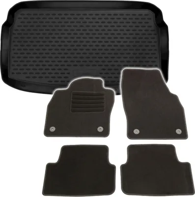 Produktbild von Gummi-Kofferraumwanne + Fußmatten Set für VW Polo 6 2G / AW, Bj. 9/2017-