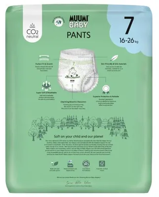 Produktbild von Moomin Baby Öko-Windelhosen – Monatspackung mit 170 Stück – Größe 7 – 16–26 kg