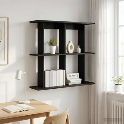 Immagine prodotto di Maison Exclusive - Scaffale a parete, supporto per scaffale, rovere nero, 100 x 20 x 75 cm