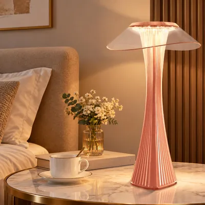 Productafbeelding van ZMH LED-tafellamp met oplaadbare batterij, dimbaar via touchbediening. Moderne tafellamp voor slaapkamer, woonkamer en kantoor