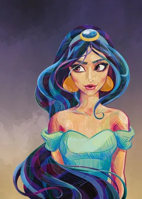 Produktbild von Disney Fototapete Aladdin Jasmine Blau und Lila - 610751 - 200 x 280 cm