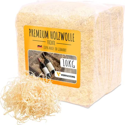 Produktbild von verpacking Holzwolle Füllmaterial Fichte (Menge wählbar) für Geschenke und Pakete Deko -  10 kg