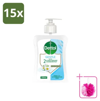 Productafbeelding van 15 x Dettol Handzeep Mild - Kamille & Katoenbloem - 250 ml - Voordeelverpakking - 15 stuks