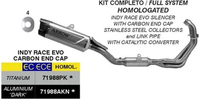 Imagen del producto de Escape completo Arrow Indy Race EVO, homologado, de titanio, para Yamaha MT-09/MT-09 SP 35kW