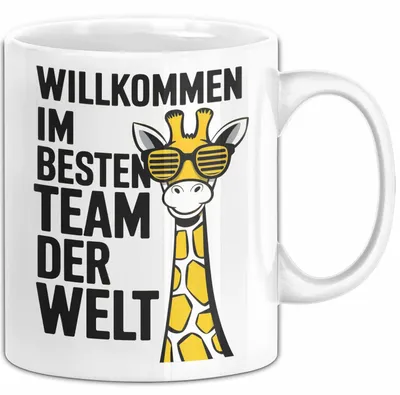 Produktbild von Office Arbeitskollege Tasse Geschenk Lustige Geschenkidee Spruch Willkommen Im Besten Team Der Welt (Weiß)