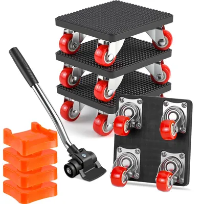 Möbeltransport-Set, 4 Rollplatten, 500 kg, 360°-Schwenkrollen