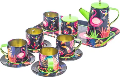 Produktbild von Teeset - für Kinder - 14 Teile - Bunt - Spielzeug - das perfekte Geschenk - Kaffeeservice