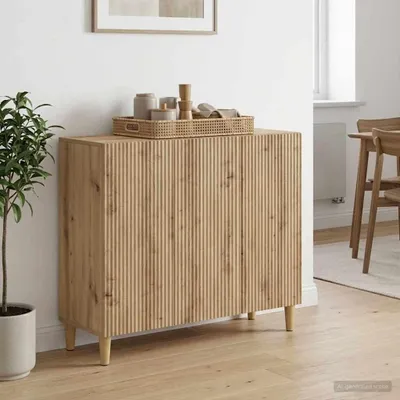 Imagen del producto de Maison Exclusive - Aparador artesanal de roble, 89 x 34,5 x 80 cm, fabricado en material de madera