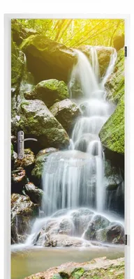Productafbeelding van Zelfklevend deurdecoratie: waterval - Decoratief folie