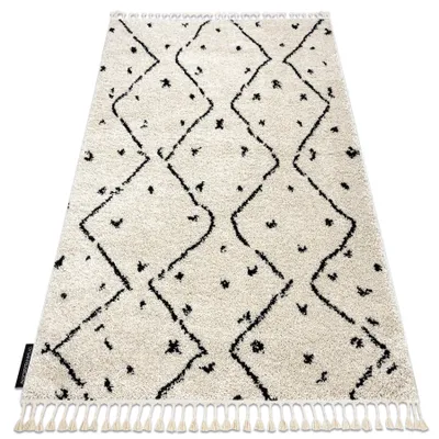 Immagine prodotto di Tappeto BERBER TETUAN B751 zigzag crema Frange berbero marocchino shaggy beige 240x330 cm