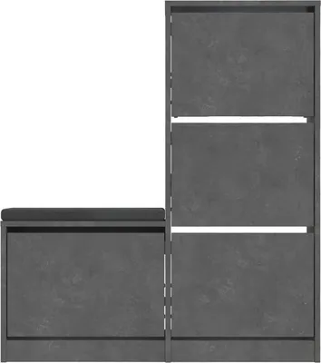 Produktbild von Schuhschrank Alpherg, Schuhregal, Mehrzweck-Eingangsgarderobe, Möbel für Schuhe, 105x26 h119 cm, Grau