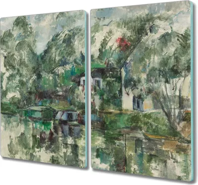 Produktbild von Coloray Hackbrett Herdabdeckplatte 2x30x52 cm Küchenbrett Kochplattenabdeckung Schneidebrett - Wasser Cézanne