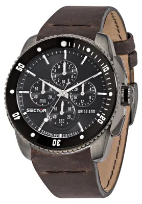 Produktbild von Sector Herren Chronograph Quarz Uhr mit Leder Armband R3271903002
