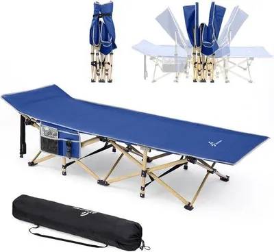 Produktbild von Famanu Feldbett Faltbar, 188 x 71 x 37 cm, bis 204 kg, mit Transporttas für Camping und Reisen