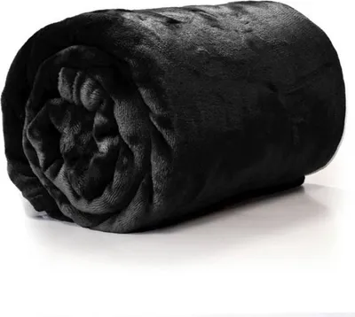 Produktbild von Unique Living Plaid/Decke - Fleece - schwarz - 130 x 180 cm