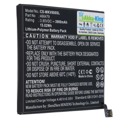 Akku fuer Wiko View 3 Lite - 3900mAh 