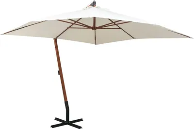 Produktbild von Ampelschirm 300x300 cm Holzmast Weiß