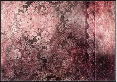 Produktbild von Wallario Wandbild Schnörkelmuster in rot, Größe: 70,30 x 100,30 cm, Poster mit schwarzem Aluminiumrahmen