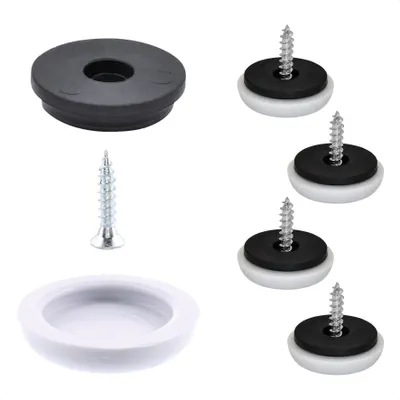 Produktbild von WAGNER QuickClick® Kunststoffgleiter HYPER SLIM - 4x Schraube, 4x Basis Ø 14/17 mm & Einsatz Ø 20 mm, DE Ware - 15780600