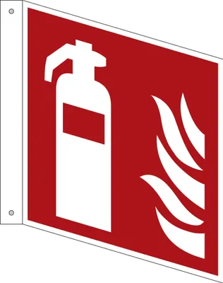 Produktbild von Hinweisschild 20 x 20 cm (B x H) F001 Feuerlscher als Fahnenschild Hart-PVC