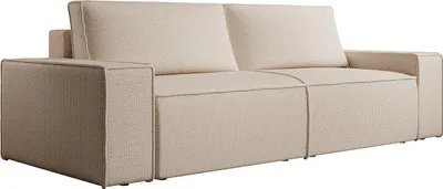 Produktbild von Sofa 4-Sitzer - Mit Schlaffunktion - Strukturstoff - Beige - AMELIA