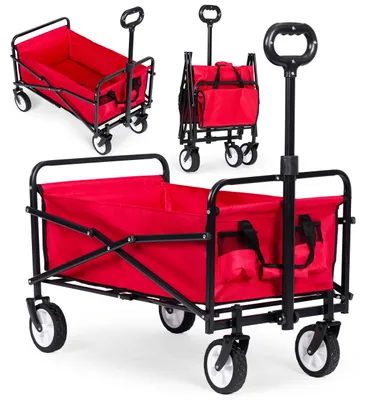 Immagine prodotto di Carrello da spiaggia, da giardino e da trasporto, pieghevole, rosso, 48x90 cm, MultiGarden