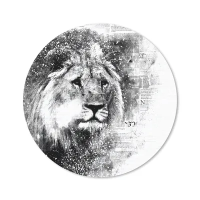 Produktbild von MuchoWow® Mauspad Mousepad Löwe - Zeitung - Schwarz - Weiß 50x50 cm - Mousepads - Maus Mat - Pad - Mausunterlage - Vinyl
