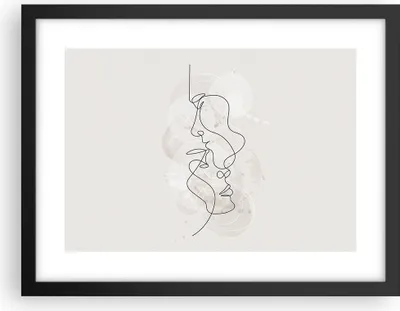 Produktbild von Gerahmtes Poster - Schwarzer Rahmen - Einzeilig Mann Frau - 40x30 cm - Wand Bild - Wanddeko - Wandbilder - Kunstposter - Wandposter - Bilderrahmen - Bilder - Kunstdruck - P2BAA40x30-4629