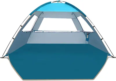 Produktbild von Strandmuschel für 3-4 Personen, UPF 50+ Sonnenschutz, 86.6x59x49 Zoll, für Strand