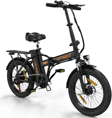 Produktbild von HITWAY faltbares Elektrofahrrad, 20-Zoll-Elektro-Fatbike, 36V 12Ah Pedelec, abnehmbarer Akku, unterstütztes Treten, Reichweite 35–90 km
