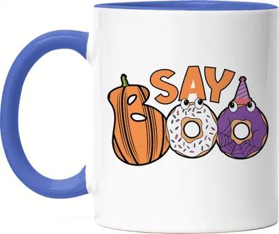 Produktbild von Say Boo Tasse Blau Halloween Geschenkidee Halloweenparty Gruselgeschenk Halloween-Deko