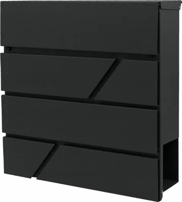 Productafbeelding van Brievenbussen met vak voor kranten, zwart, 370x370x105 mm