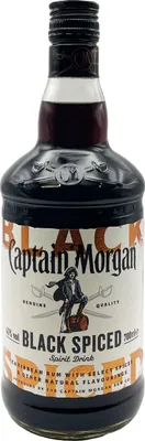 Image de Captain Morgan Black Spiced Rum, 40% vol, bouteille individuelle de 700ml