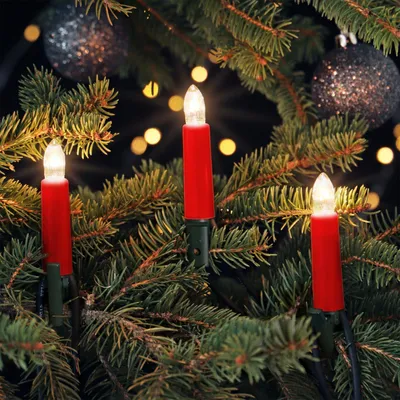 Produktbild von NARVA Lichterkette außen für Weihnachtsbaum 20 Kerzen rot Beleuchtung warmweiß