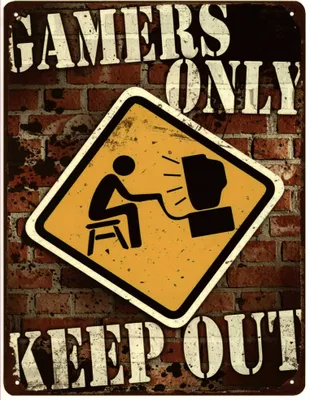 Immagine prodotto di Moritz cartello decorativo in latta Gamers Only Keep Out cartello in metallo design retrò vintage per decorazione parete