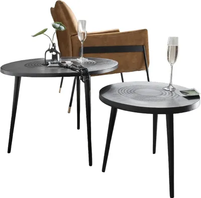 Produktbild von Beistelltisch 60 x 60 x 45 cm schwarz Aluminium