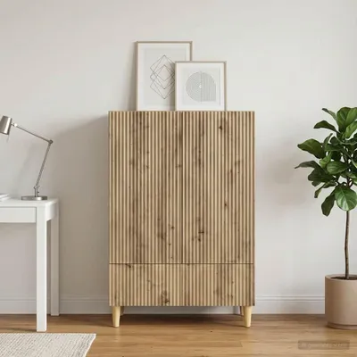 Image de Maison Exclusive - Buffet en chêne Artisan 66 x 34,5 x 95 cm, aggloméré