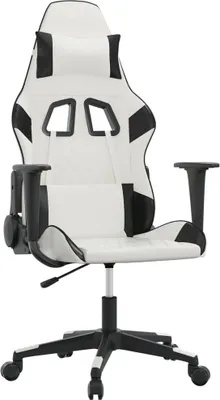 Produktbild von vidaXL Gaming-Stuhl Weiß und Schwarz Kunstleder