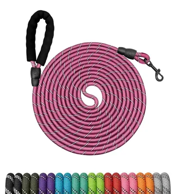 Image de Laisse pour chien, 5 mètres, nylon violet, poignée rembourrée, réfléchissante, résistante aux morsures