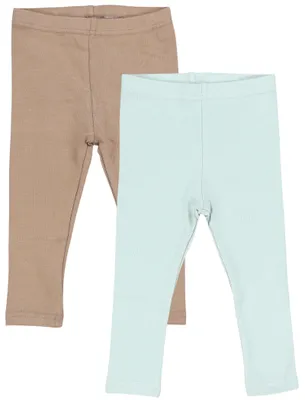 Imagen del producto de TupTam Baby, leggings largos para niña, pack de 2 unidades, color: verde salvia / gris topo, talla: 92/98