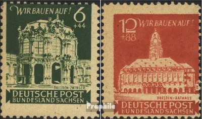 Produktbild von Briefmarken Sowjetische Zone (All.Bes.) 1946 Mi 64-65 (kompl.Ausg.) gestempelt Wiederaufbau