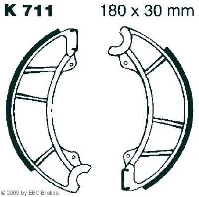 Produktbild von EBC Brakes Bremsbackensatz Trommelbremse für KAWASAKI MOTORCYCLES Z K711