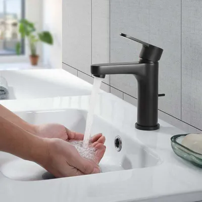 Produktbild von Wasserhahn Bad Schwarz Waschtischarmatur Mischbatterie Bad Armatur Badezimmer Waschbeckenarmatur Einhebelmischer