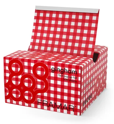 Zdjęcie produktu dla Folia do pasemek FRAMAR, wzór w kratkę (czerwony), folia aluminiowa do pasemek, 500 sztuk
