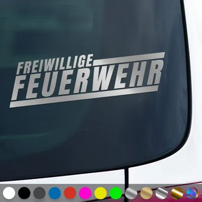 Produktbild von PantherPixel Freiwillige Feuerwehr Aufkleber Schriftzug Neon Sticker Auto Geschenkidee Farbe Silber