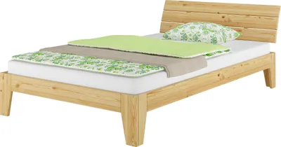 Produktbild von Kieferbett natur Einzelbett Futonbett Massivholz-Bettgestell 120x200 Zubehör wählbar V-60.62-12ohne Zubehör