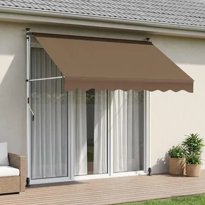 Zdjęcie produktu dla Maison Exclusive – markiza z ręcznym zwijaniem, kolor taupe, 250 cm